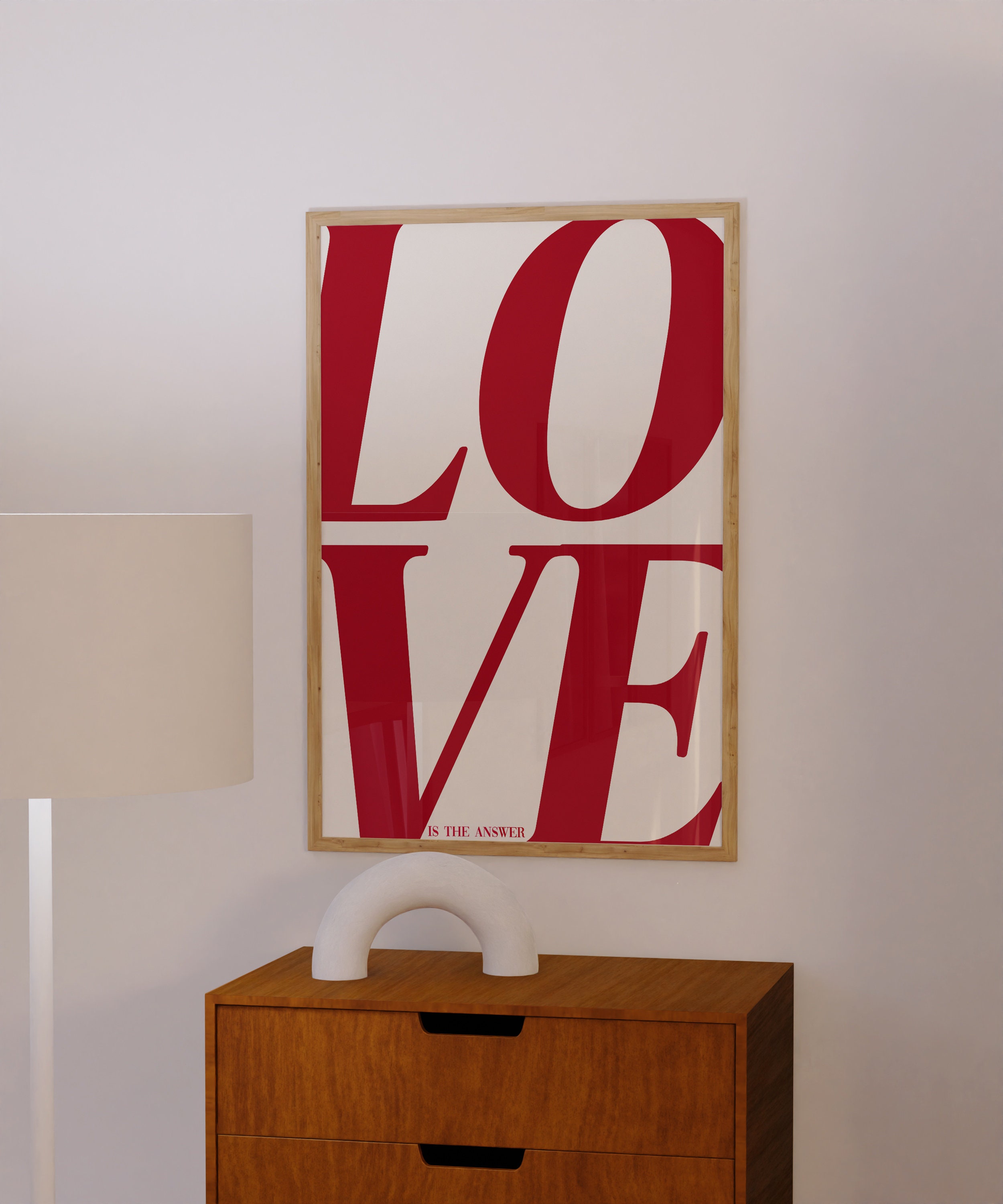 Red Love Poster: 70s Retro Wall Art Print - Etsy