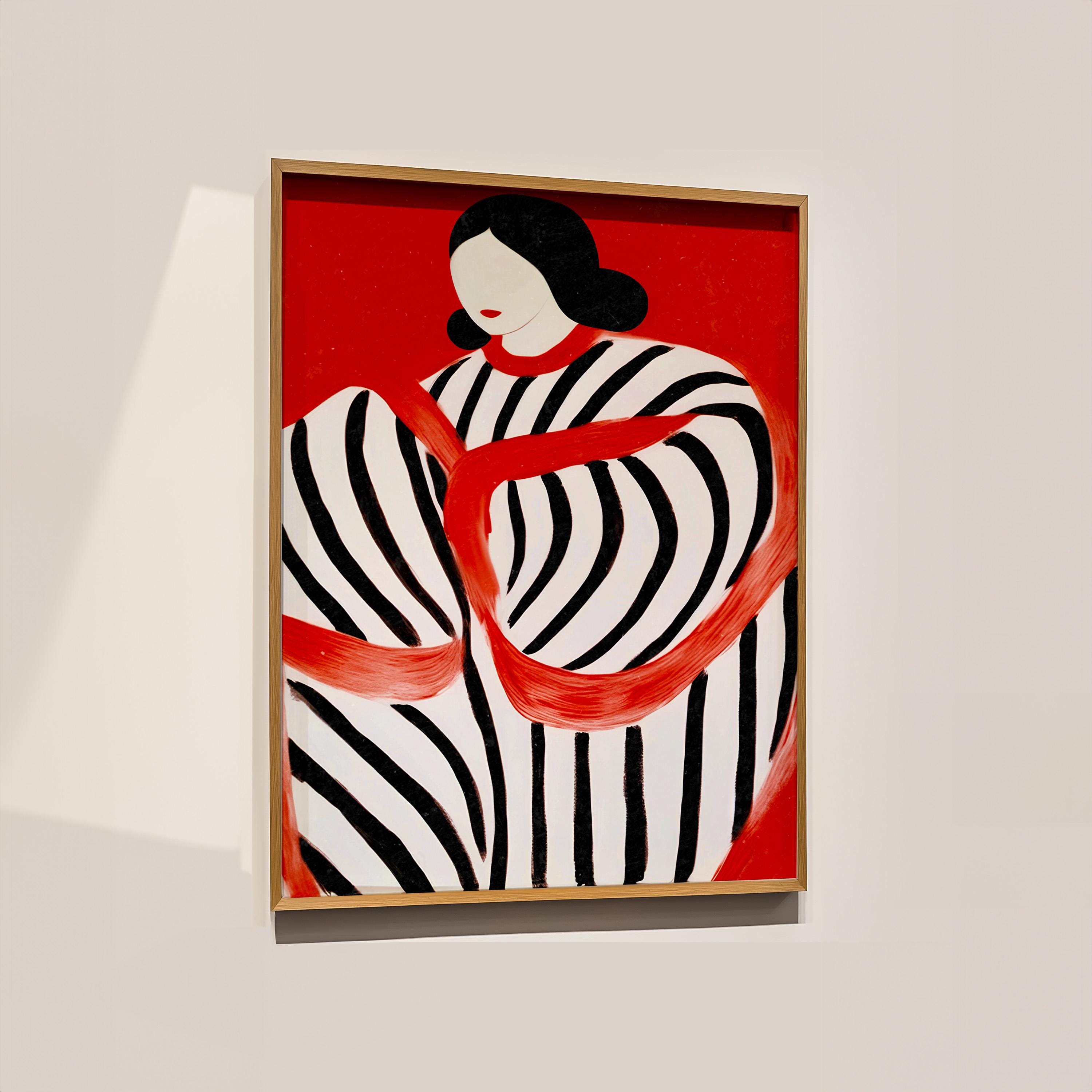 Abstract Woman Art Print: Kitsch Y2K Dopamine Decor (digital