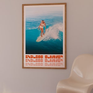 Beach Poster, Summer House Print, Trendy Wall Art, Hippie Print, Vintage Poster, Psychedelic Art, Retro Print, Trippy Poster, Minimalist Wall Art, Dorm Room Decor, Trippy Wall Art, 70s Wall Art, Red Wall Art, Surfing Poster, Tropical Print