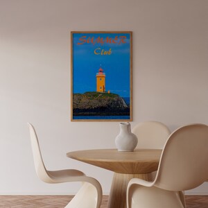 Vogue Magazine Poster, 70s Poster, Blue Wall Art, Trendy Poster, Lighthouse Print, Vintage Poster, Psychedelic Wall Art, Y2K Poster, Summer Poster, Preppy Wall Print, Minimalist Wall Art, Trippy Wall Art, 70s Wall Art, 60s Poster, Retro Wall Art