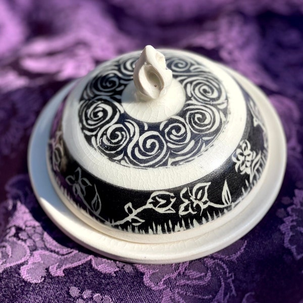 Pottery Butter Dish Etsy