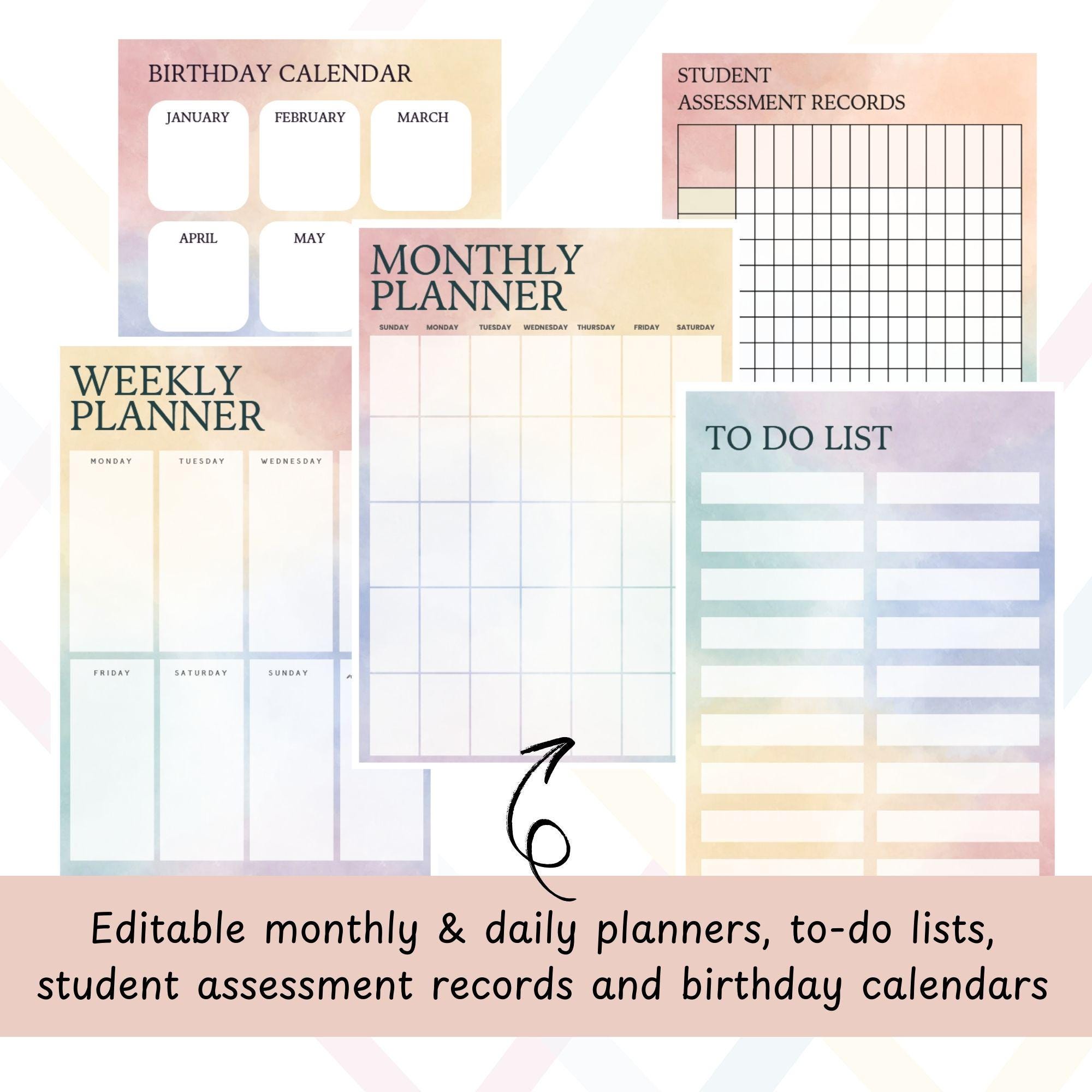 Editable Pastel Classroom Decor Bundle | Printable Calming Theme ...