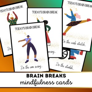 Editable Brain Break Cards for Kids | Mindful Movement Activity for Focus | Calming Classroom Tool | PDF & PowerPoint | Instant Download