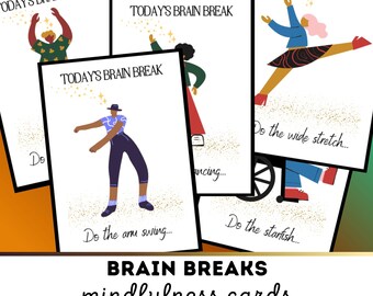 Editable Brain Break Cards for Kids | Mindful Movement Activity for Focus | Calming Classroom Tool | PDF & PowerPoint | Instant Download