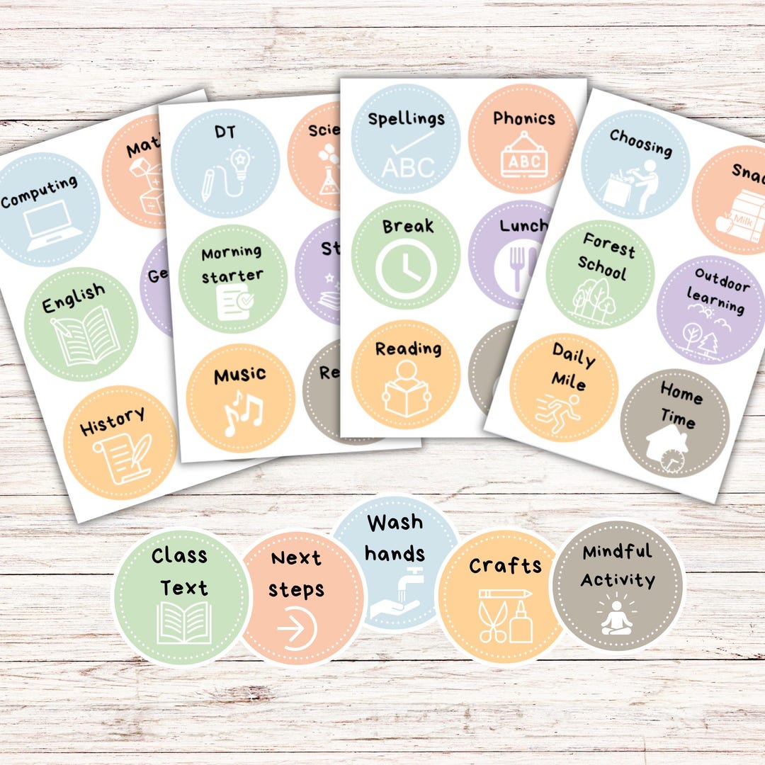EDITABLE Classroom Visual Timetable Class Schedule Cards Aesthetic ...
