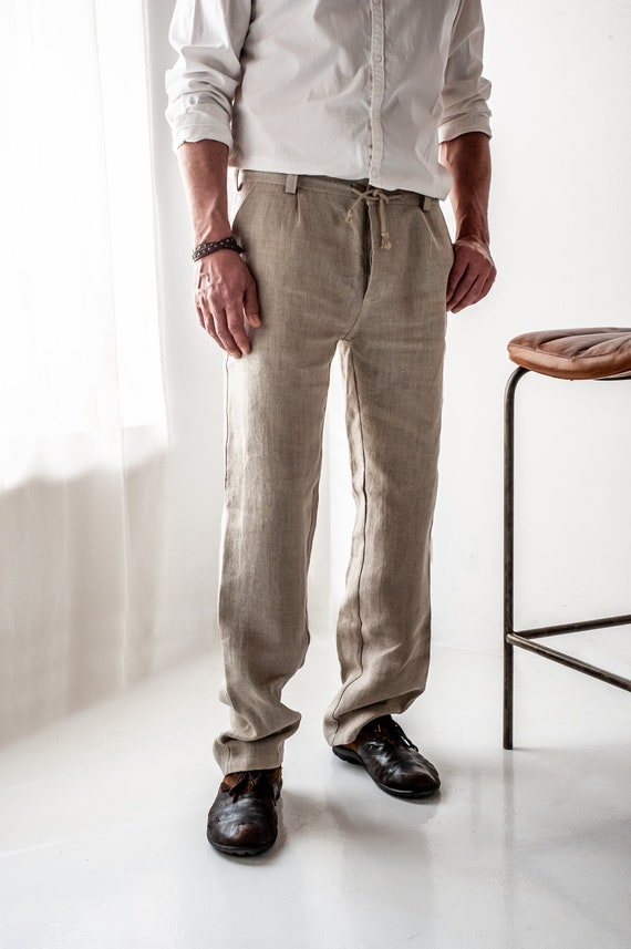 Naturfarbene Hanfhose für Männer, Freizeithose, Sommerhose, leichte Hose, "Modell Florian"