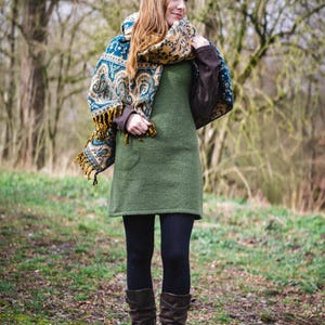 ¡¡¡REBAJAS!!! ¡¡¡ARTÍCULOS EN LIQUIDACIÓN!!! Vestido lencero con bolsillos, vestido camisero, vestido camisero largo, túnica, minivestido de pura lana virgen, modelo Marie imagen 7