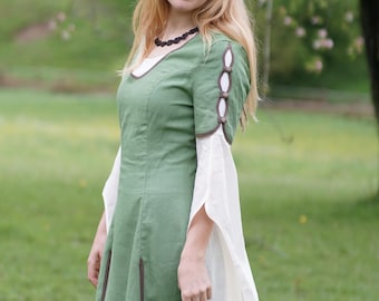 Vestido medieval Isabella, vestido de lino, traje histórico