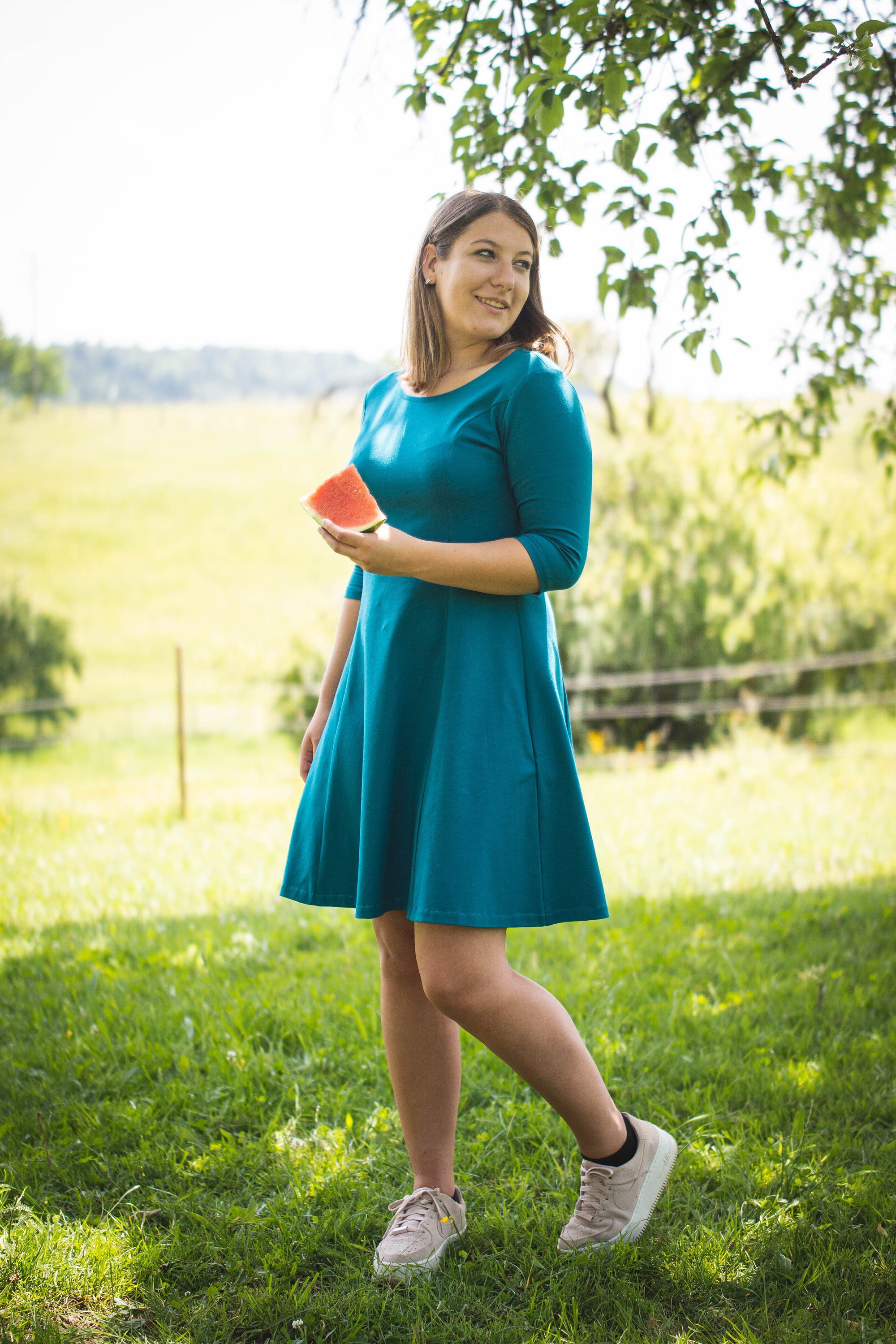 a line jersey dresses Azazie Sicily