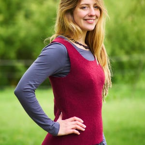 Wool blend sweater / top, wool sweater, overcoat, vest, virgin wool, model Dora