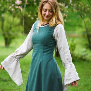 Linen dress, floor-length dress, summer dress, back-laced dress, sleeveless dress, overdress "Hilla"