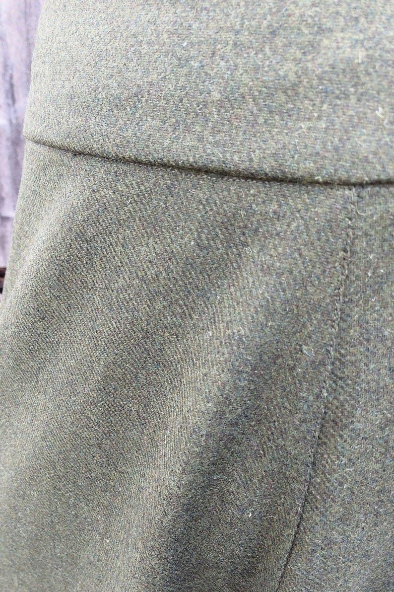 Merino wool skirt, herringbone pattern, ankle-length skirt, maxi skirt, wool skirt with lacing, vintage skirt, sustainable fashion image 14