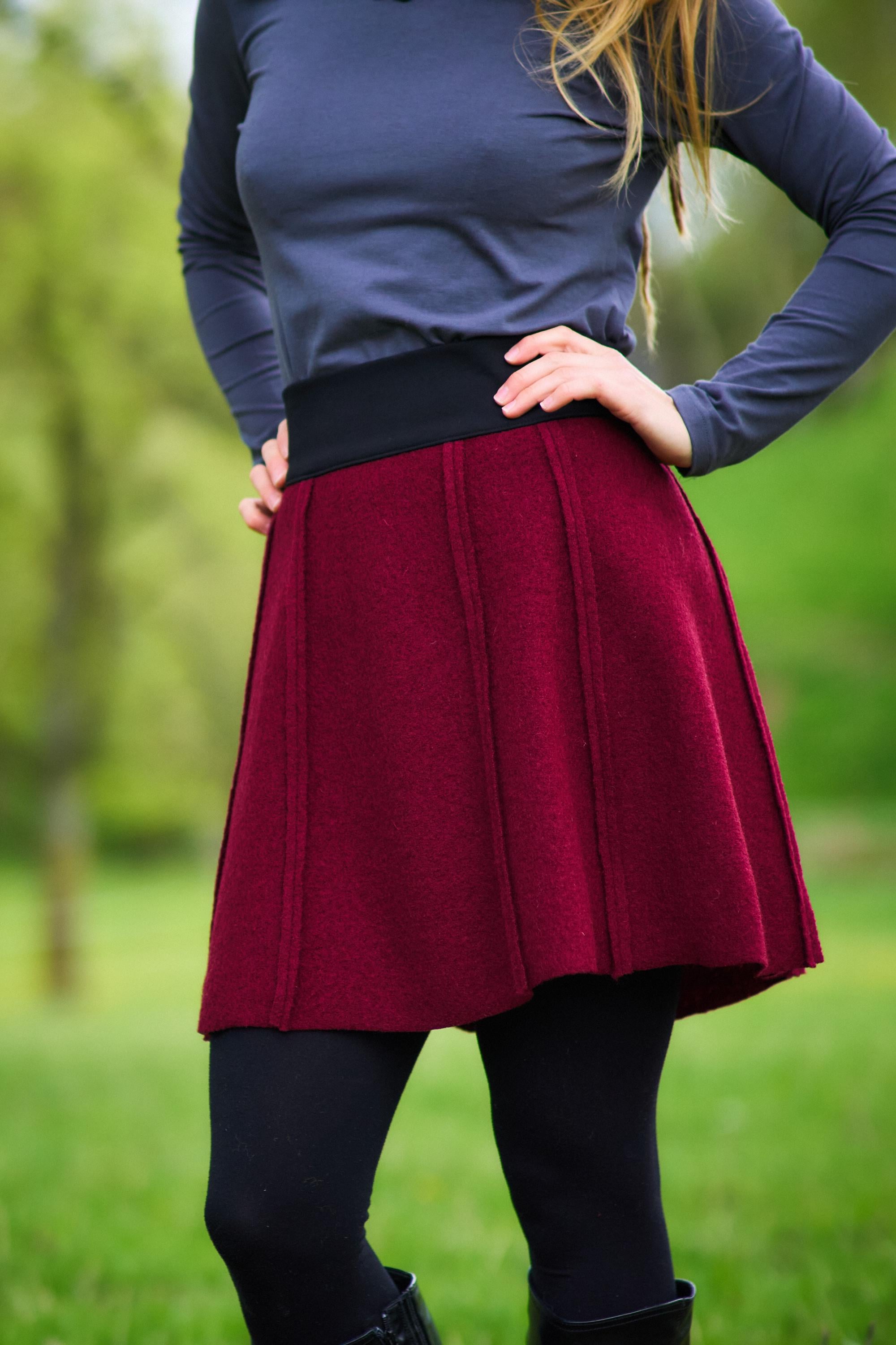 Gonna A Matita Quadrettata Donna – Mini Con Pantaloni Interni, Vita Alta, Lana, Per Autunno Inverno, Rave E Club