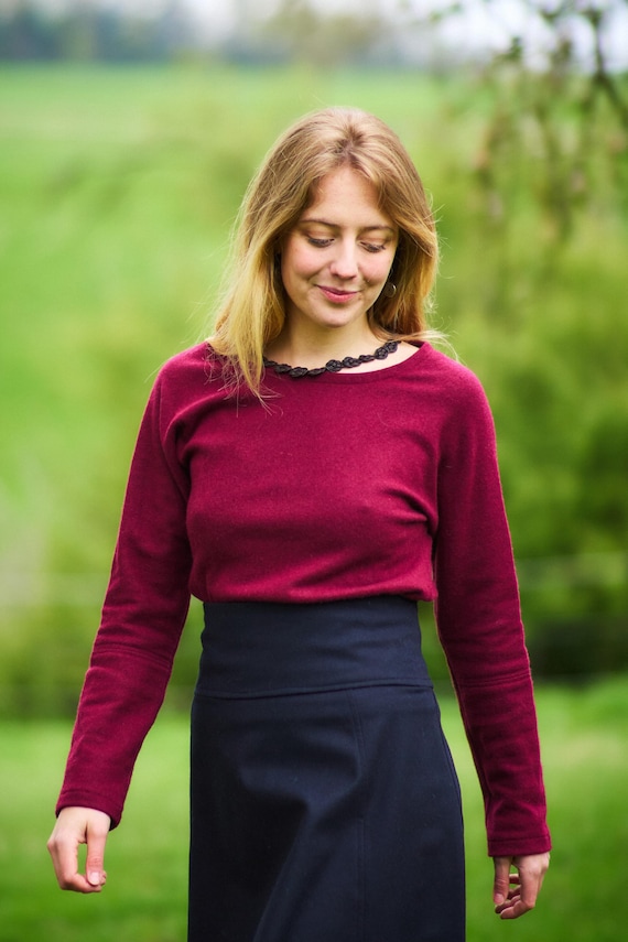 Pullover aus Schurwolle für Damen, Wollpullover, Rundhalspullover