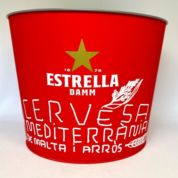 Estrella Damm Birra Marti Guixe Secchiello refrigerante 5 l Nuove bottiglie Scatola cubetti di ghiaccio Secchiello Estrella