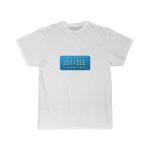 Camiseta com placa de Nova Jersey estilo anos 80 que diz Joyzee, Garden State, Rusted Vintage Automotive