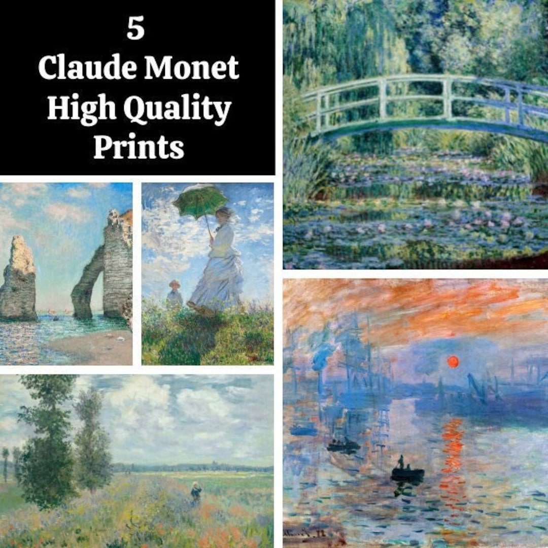 Printable 5 X Claude Monet Painting Bundle Digital Download Large JPEG ...