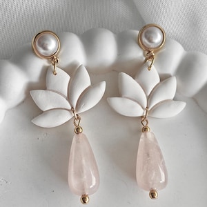 Beautiful lightweight earrings made of polymer clay