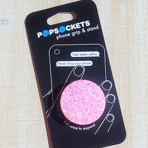 Pink Purple Opal Shimmer Glitter Phone Grip | Badge Reel Resin