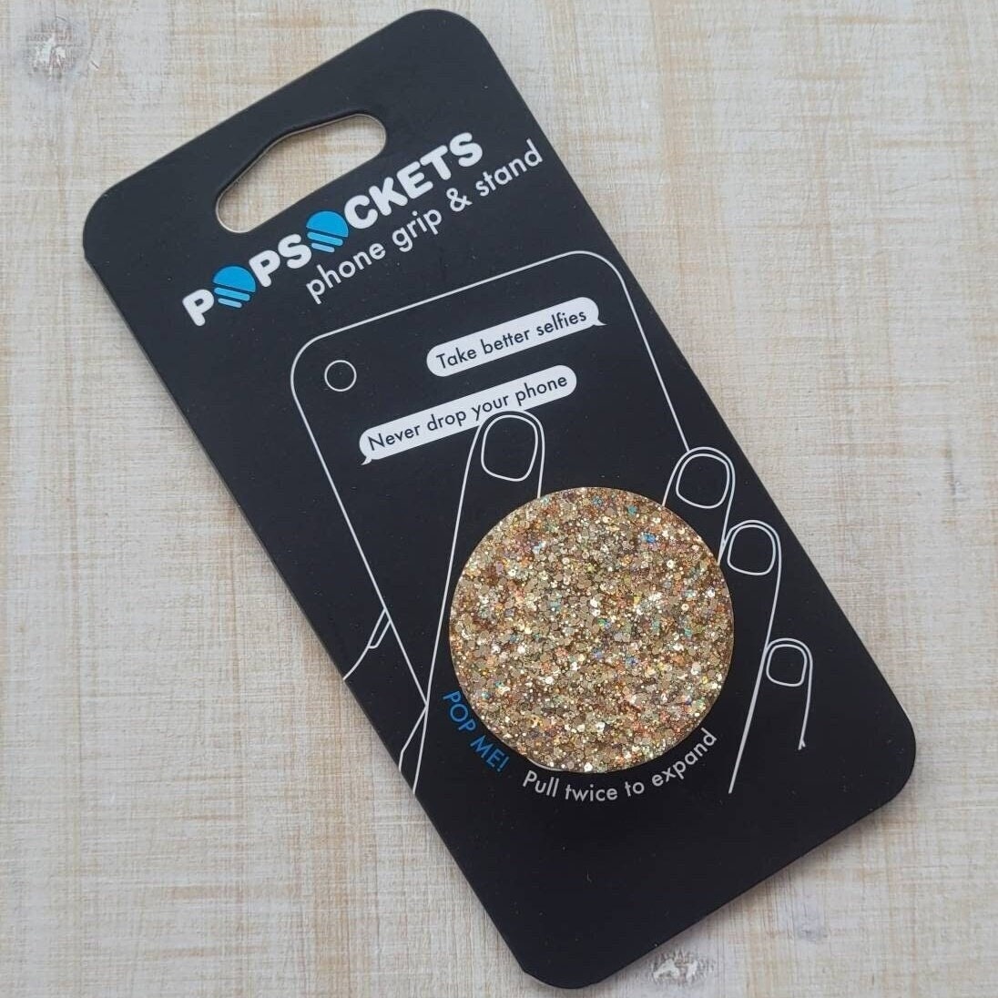 Gold Sparkle Glitter Phone Grip | Badge Reel Resin - Etsy display picture 1