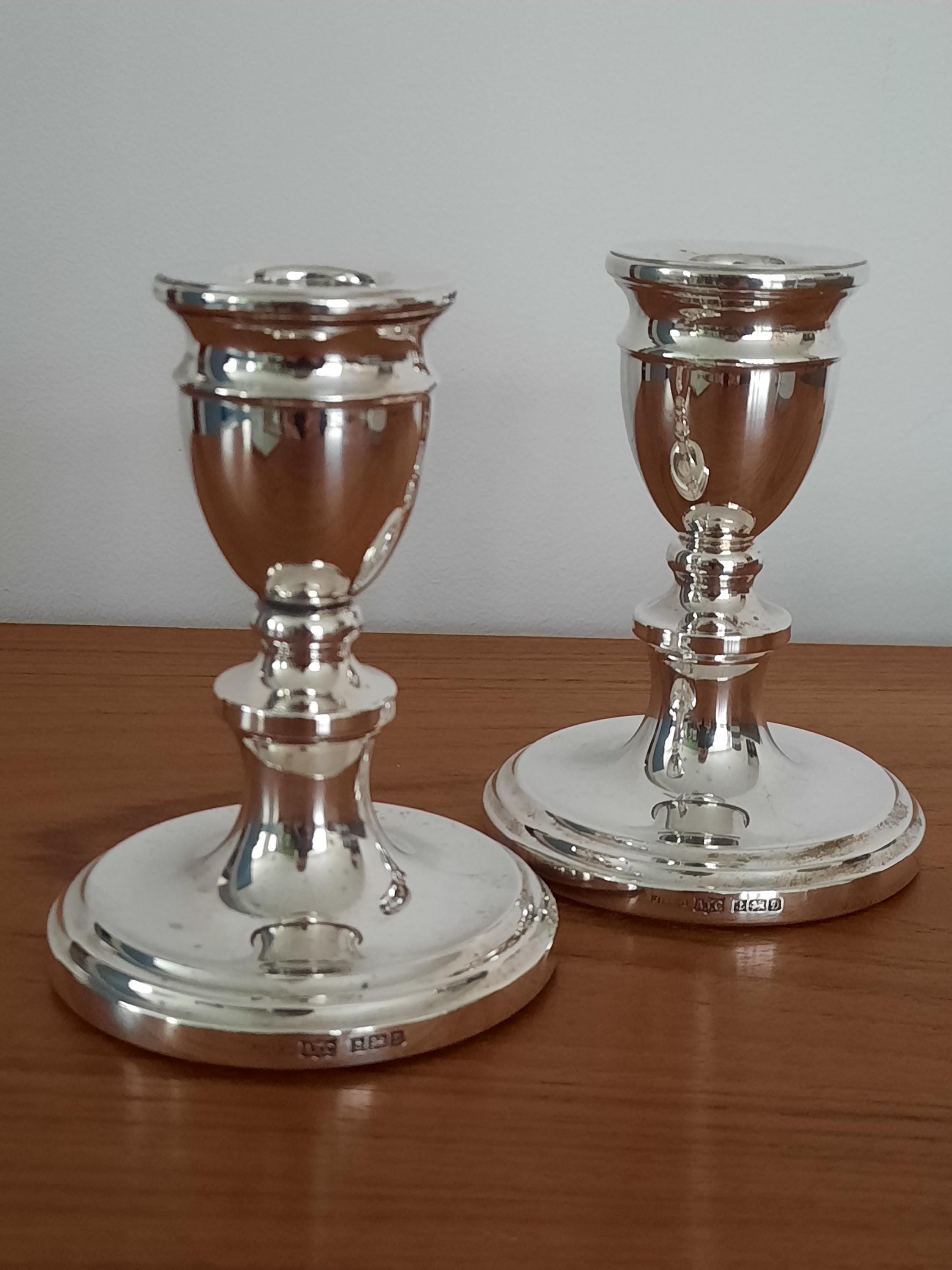 スターリングシルバー 燭台 ペア STERLING WEIGHTED 小型 Weighted Sterling Silver Candle Holder - Etsy