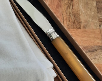 Upcycled Cheese server with Vintage handle and re silvered blade , gift for cheese lover, cheese slice for deli board