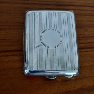 Vintage Sterling Silver Match Book Case, Engine Turned Design, Gilt Interior, Birmingham 1920's ,Tobacciana Collector Gift (B). Boxed Gift