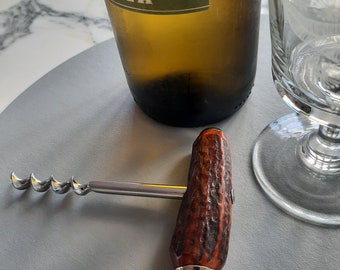 Vintage Horn Corkscrew with nickel flat end cap, Bar ware accessory, gift, Gift for dad, Gift for wine lover, Wine bottle opener