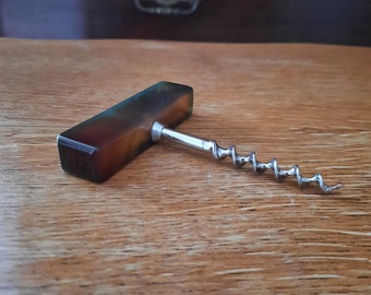 Vintage Agate Gemstone Corkscrew (2) in great condition, Gemini Birthstone, May Birthday, bar accessory