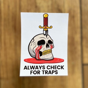 Dungeons & Dragons Sticker: Always Check for Traps Rogue 3x4 Sticker