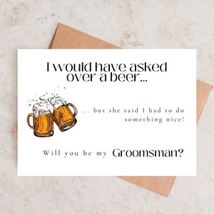 Lustige Trauzeuge Karte, Groomsman Vorschlag Karte, Trauzeuge Karte, Platzanweiser, Bier Vorschlag Karte, Hochzeit Briefpapier