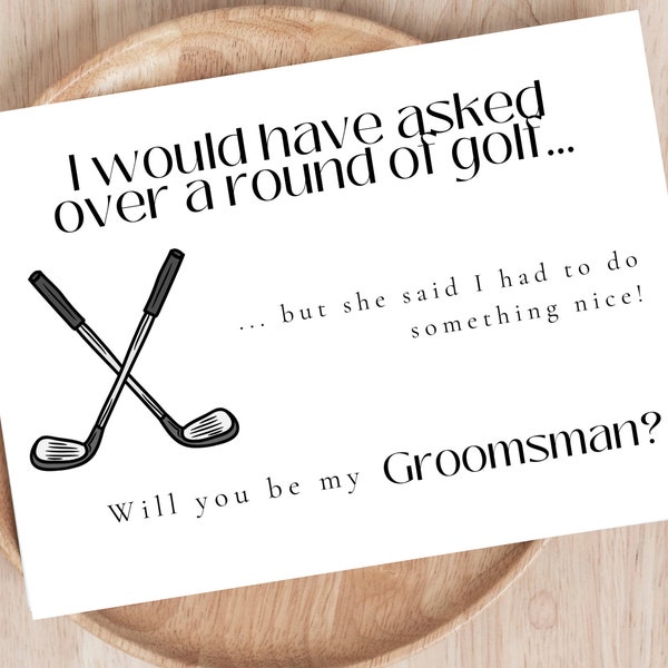 Golf Proposal Card, Groomsman Proposal, Best Man Proposal Card, Grooms Party Gift, Wedding Proposal