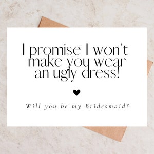 Funny Bridesmaid Proposal Card, Will You Be My Maid of Honour, Bridesmaid Gifts, Bridal Party Proposal Cards, Bride Squad,Wedding Stationary