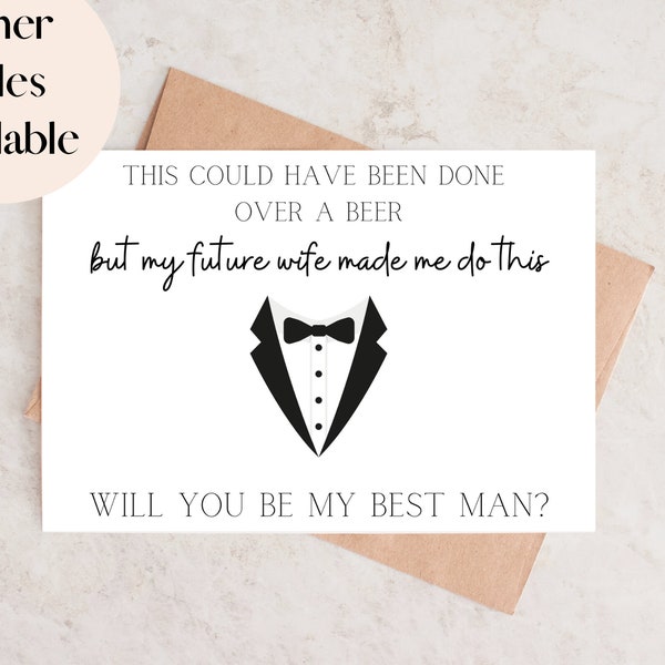 Will you be my Groomsmen, Usher, Best Man Proposal Note Card, Could Have Been Over A Beer, Funny Proposal Card, Postcard Style