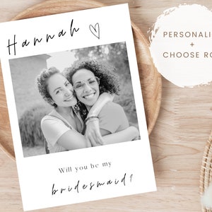 Personalised Photo Proposal Card, Bridesmaid Proposal Card, Maid Of Honour Proposal, Photograph Print, Keepsake Bridesmaid Gift, Wedding