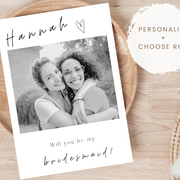 Personalised Photo Proposal Card, Bridesmaid Proposal Card, Maid Of Honour Proposal, Photograph Print, Keepsake Bridesmaid Gift, Wedding