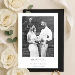 Photo Thank you Card, Wedding Photo Card, Postcard Photo Card, Thank you Guests, Polaroid Style Thank You, Custom Photo Card, Wedding