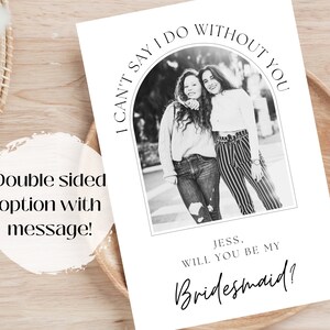Biglietto di proposta fotografico personalizzato, biglietto di proposta per damigella d'onore, proposta per damigella d'onore, stampa fotografica, regalo ricordo per damigella d'onore, matrimonio