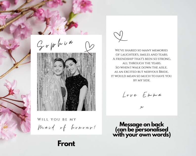 Personalised Photo Bridesmaid Proposal Card Poem Proposal Etsy UK