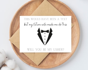 Will you be my Groomsmen, Usher, Best Man Proposal Note Card, Could have been a Text, Funny Proposal Card, Postcard Style Gift From Groom