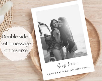 Photo Bridesmaid Proposal Card, Bridesmaid Polaroid, Maid of Honour Proposal, Bridesmaid Gift, Wedding Stationary, Bridesmaid Box