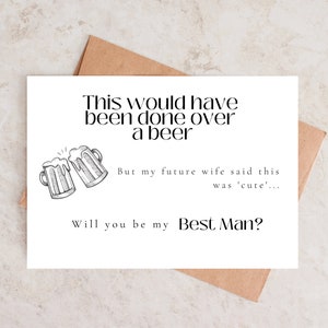 Biglietto di proposta per lo sposo, divertente biglietto di proposta con birra, proposta del testimone, regalo per lo sposo, vuoi essere il mio testimone, usciere, cancelleria per matrimonio