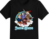 Scare Bears Halloween T-Shirt For Men, Women Kids 100 Cotton Black Shirt, Funny Scary T-Shirts