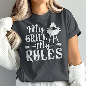 Funny BBQ T-Shirt, My Grill My Rules Shirt, Perfect Gift for Grill Master, Grilling T-Shirt, Barbecue Lover Tee, Summer BBQ Shirt