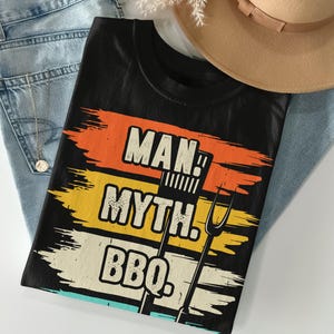 Man Myth BBQ Legend T-Shirt, Funny BBQ Shirt, Grillmaster Tee, Barbecue Lover Gift, Father&#39;s Day Present, Grilling Enthusiast Shirt
