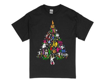 Broadway Musical Theatre Christmas Tree T-Shirt, Unisex Short Sleeve T-Shirt, Broadway Musical Theatre Gift, Musical Theatre Tee