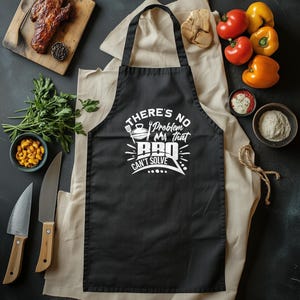 Lustige Grillschürze für Männer Es gibt kein Problem, dass Grillen nicht lösen kann Grillmeister Schürze Grillgeschenk für Männer Kochschürze Papa Schürze
