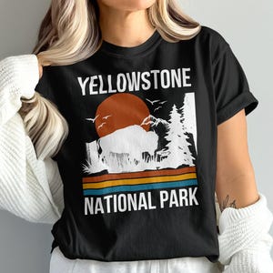 Yellowstone National Park T-Shirt, Vintage Yellowstone Buffalo Print Tee, Retro National Park Graphic Shirt, Nature Lover Gift