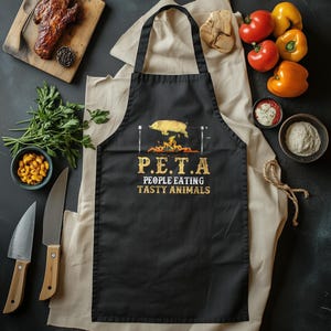 Funny BBQ Apron for Men Chef Grilling Apron with Hilarious Slogan Perfect Gift for Dad Husband Cooking Apron Funny Kitchen Apron