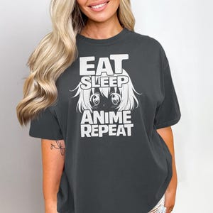 Eat Sleep Anime Repeat T-Shirt, Anime Lover Shirt, Funny Anime Quote Tee, Perfect Gift for Otaku, Unisex Anime Apparel